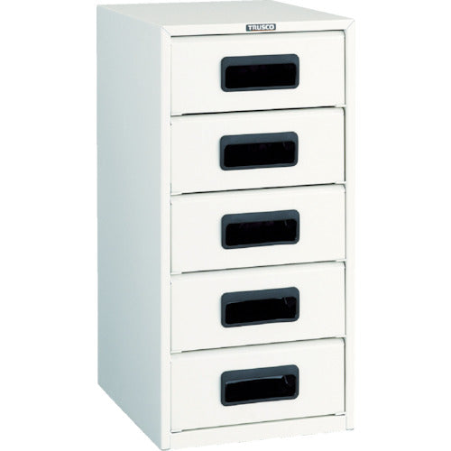 トラスコ中山（TRUSCO）　αレターケース スチール深型5段 引出飛出し防止型　【品番：A4-W5N】