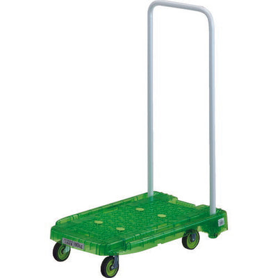 トラスコ中山（TRUSCO）　樹脂台車 アクロキャリー PC製 省音車輪 600×390 グリーン透明　【品番：AC-1PC-GN】