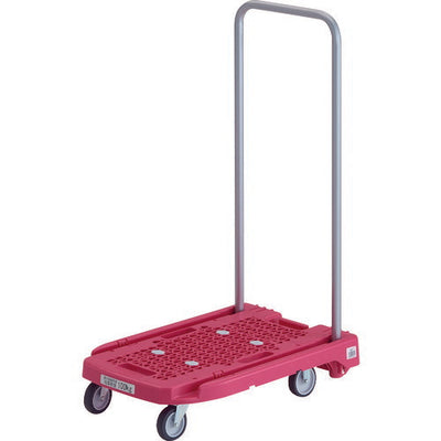 トラスコ中山（TRUSCO）　樹脂台車 アクロキャリー PC製 省音車輪 600×390 レッド透明　【品番：AC-1PC-R】