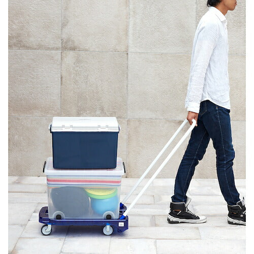トラスコ中山（TRUSCO）　樹脂台車 アクロキャリー PC製 省音車輪 600×390 レッド透明　【品番：AC-1PC-R】