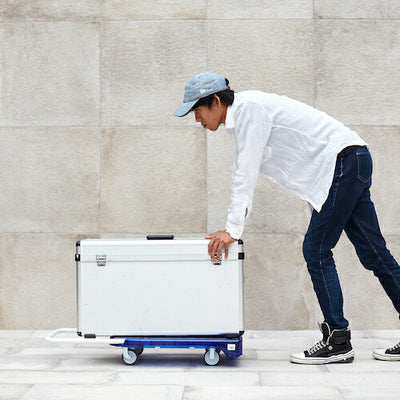 トラスコ中山（TRUSCO）　樹脂台車 アクロキャリー PC製 省音車輪 600×390 レッド透明　【品番：AC-1PC-R】