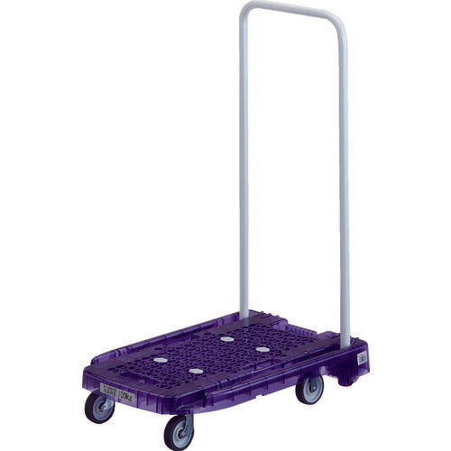 トラスコ中山（TRUSCO）　樹脂台車 アクロキャリー PC製 省音車輪 600×390 バイオレット透明　【品番：AC-1PC-VI】