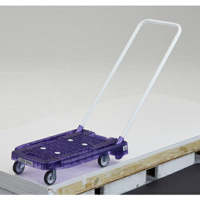 トラスコ中山（TRUSCO）　樹脂台車 アクロキャリー PC製 省音車輪 600×390 バイオレット透明　【品番：AC-1PC-VI】