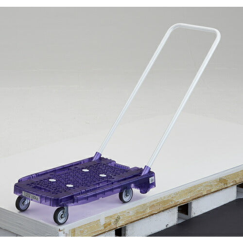 トラスコ中山（TRUSCO）　樹脂台車 アクロキャリー PC製 省音車輪 600×390 バイオレット透明　【品番：AC-1PC-VI】
