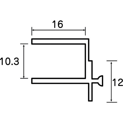 トラスコ中山（TRUSCO）　10mmパネルアダプタB 1m 25mm角溝あり用　【品番：AFB10-1000】