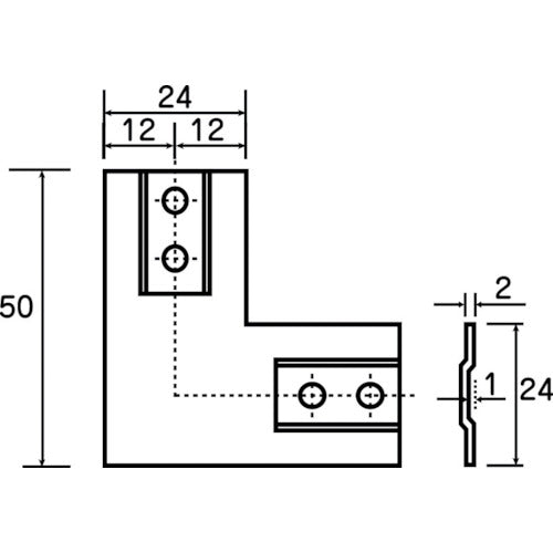 トラスコ中山（TRUSCO）　25mmアルミフレーム用補強金物 LＩ型左　【品番：AFK-12L】