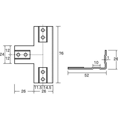 トラスコ中山（TRUSCO）　25mmアルミフレーム用補強金物 TＩ型　【品番：AFK-13】