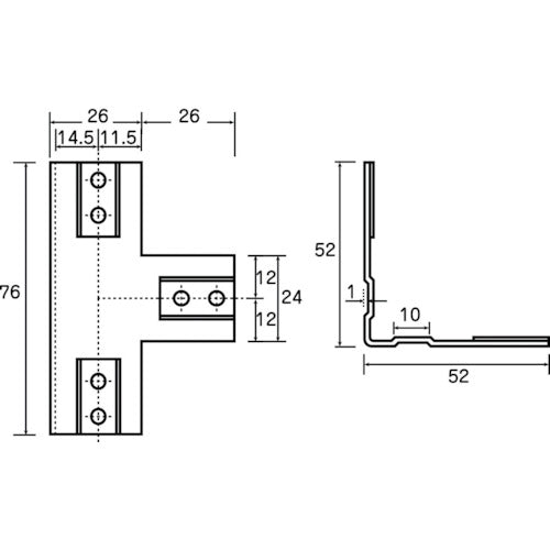 トラスコ中山（TRUSCO）　25mmアルミフレーム用補強金物 TW型　【品番：AFK-4】