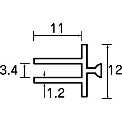 トラスコ中山（TRUSCO）　3mmパネルアダプタA 1m 25mm角溝あり用　【品番：AFP3-1000】