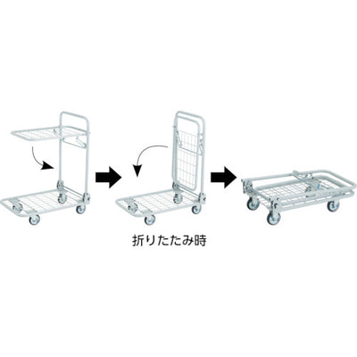 トラスコ中山（TRUSCO）　軽量メッシュ台車 アミー 折りたたみ式2段型　【品番：AM-2A】