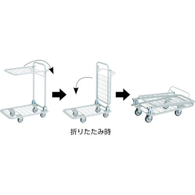 トラスコ中山（TRUSCO）　軽量メッシュ台車 アミー 回転式2段型　【品番：AM-2B】