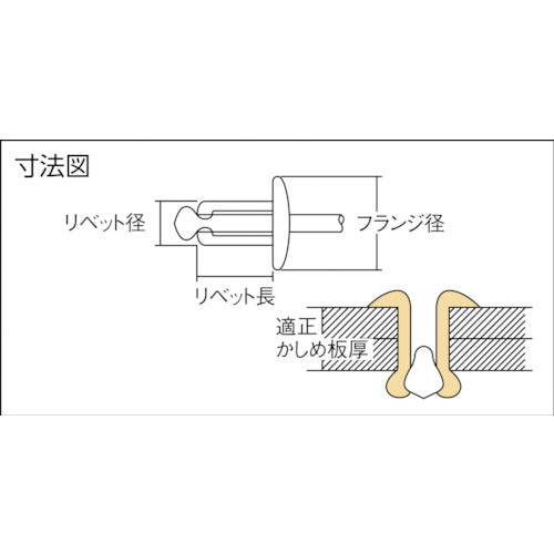 トラスコ中山（TRUSCO）　ブラインドリベット（アルミ／鉄） 5-6  （1000本入）　【品番：AT-56C】