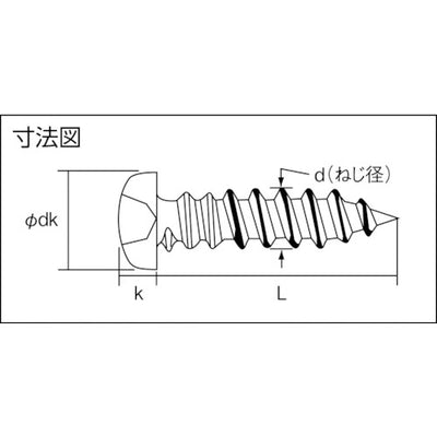 トラスコ中山（TRUSCO）　ナベ頭タッピングねじ ユニクロ M5×30 60本入　【品番：B07-0530】