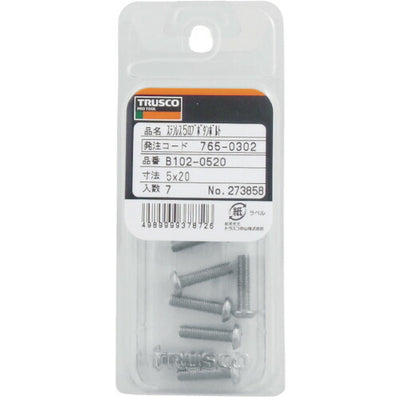 トラスコ中山（TRUSCO）　5ロブボタンボルト ステンレス M3×16 10本入　【品番：B102-0316】