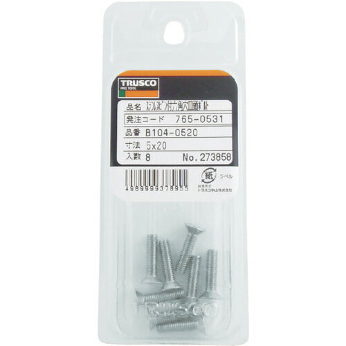 トラスコ中山（TRUSCO）　ピン付六角穴皿頭ボルト ステンレス M4×10 13本入　【品番：B104-0410】