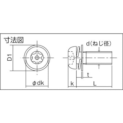 トラスコ中山（TRUSCO）　6ロブなべ頭組込ねじ 三価クロム M2×8 35本入　【品番：B108-0208】