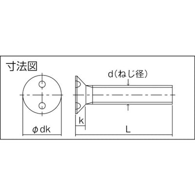 トラスコ中山（TRUSCO）　ツーホール皿頭小ねじ ステンレス M4×16 4本入　【品番：B110-0416】