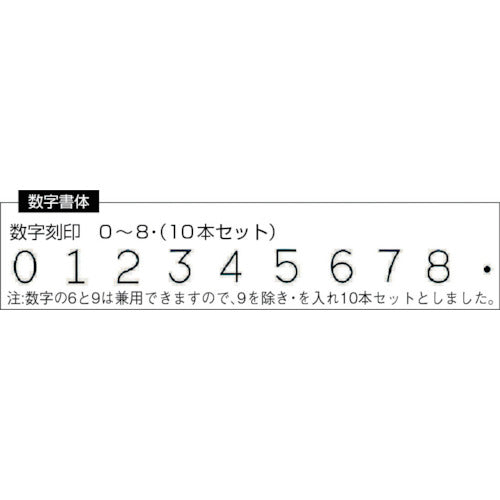 トラスコ中山（TRUSCO）　逆数字刻印セット 8mm　【品番：SKB-80】