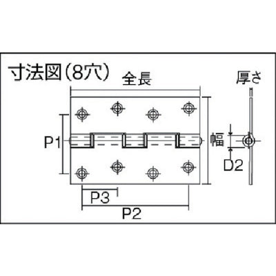 【メール便対応】トラスコ中山（TRUSCO）　ステンレス製厚口蝶番 全長102mm （4個入）　【品番：ST-888-102HL】