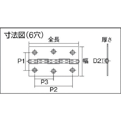 【メール便対応】トラスコ中山（TRUSCO）　ステンレス製中厚蝶番 全長64mm （10個入）　【品番：ST-999-64HL】