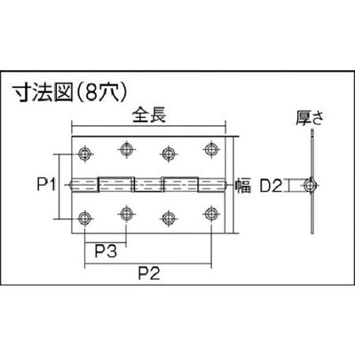 【メール便対応】トラスコ中山（TRUSCO）　ステンレス製中厚蝶番 ナイロンリング入 全長102mm （4個入）　【品番：ST-999NR-102HL】