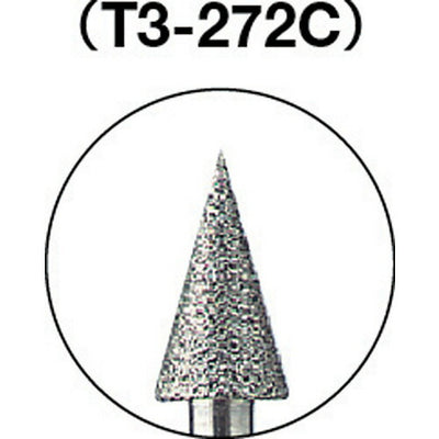 【メール便対応】トラスコ中山（TRUSCO）　ダイヤモンドバー Φ6×刃長10.6×軸3 #100　【品番：T3-272C】