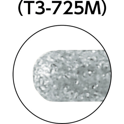 【メール便対応】トラスコ中山（TRUSCO）　ダイヤモンドインターナルバー円筒先丸 Φ2.5×刃長12×軸3mm　【品番：T3-725M】