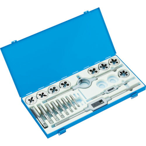 トラスコ中山（TRUSCO）　タップダイスセット SKS 10mm〜24mm 細目　【品番：T-50D1024NH】