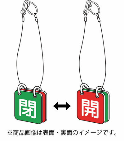 トラスコ中山（TRUSCO）　バルブ開閉表示板両面用 ロープ付 65角 エコユニボード 1組（5セット）　【品番：T857-53】