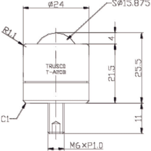 トラスコ中山（TRUSCO）　ボールキャスター 切削加工品上向用 スチール製ボール　【品番：T-A20B】