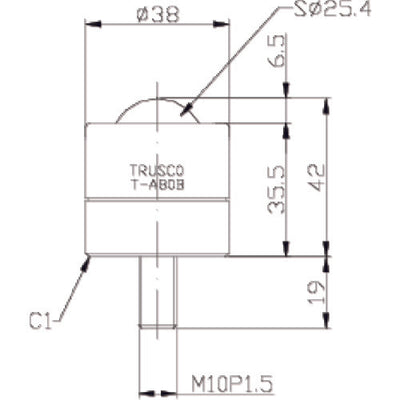 トラスコ中山（TRUSCO）　ボールキャスター 切削加工品上向用 スチール製ボール　【品番：T-A80B】