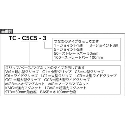 トラスコ中山（TRUSCO）　ホルダー式クリップ 小型クリップ+ジョイント3連+中型クリップ　【品番：TC-C1C5-3】