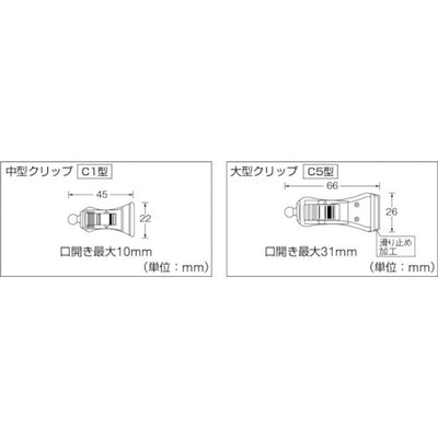トラスコ中山（TRUSCO）　ホルダー式クリップ 小型クリップ+ストレート50+中型クリップ　【品番：TC-C1C5-50】