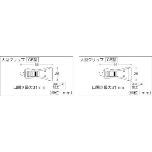 トラスコ中山（TRUSCO）　ホルダー式クリップ 中型クリップ+ストレート100+中型クリップ　【品番：TC-C5C5-100】