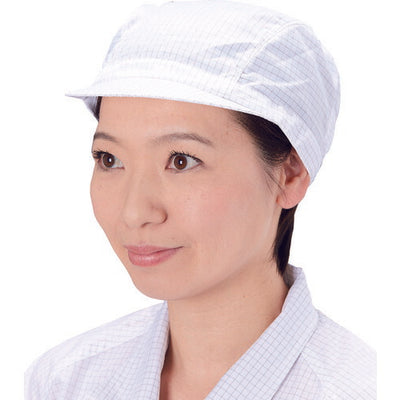 トラスコ中山（TRUSCO）　制電子グリッド仕様キャップ 浅型 ホワイト フリーサイズ　【品番：TCGCA-W】