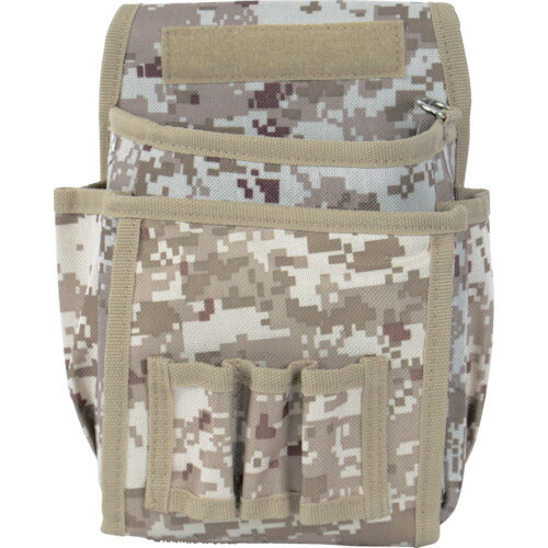 トラスコ中山（TRUSCO）　デジタルデザート迷彩 腰袋 2段フタ・ドライバー差し3個付き　【品番：TCM-W23】