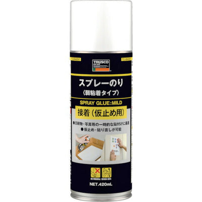 トラスコ中山（TRUSCO）　スプレ-のり 弱粘着タイプ 420ml　【品番：TC-SN420C】