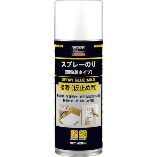 トラスコ中山（TRUSCO）　スプレ-のり 弱粘着タイプ 420ml　【品番：TC-SN420C】