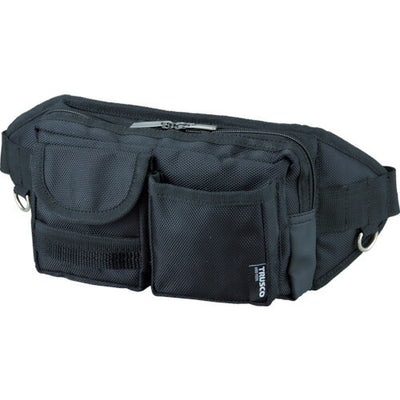 トラスコ中山（TRUSCO）　ウエストポーチ 2ポケット ブラック　【品番：TC-WDP-BK】