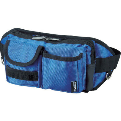 トラスコ中山（TRUSCO）　ウエストポーチ 2ポケット ブルー　【品番：TC-WDP-BL】