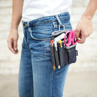 【メール便対応】トラスコ中山（TRUSCO）　デニムフラットケース フタ付き ブラック　【品番：TDC-F202】