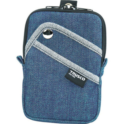 【メール便対応】トラスコ中山（TRUSCO）　デニムコンパクトケース 3ポケット ブルー　【品番：TDC-K103】