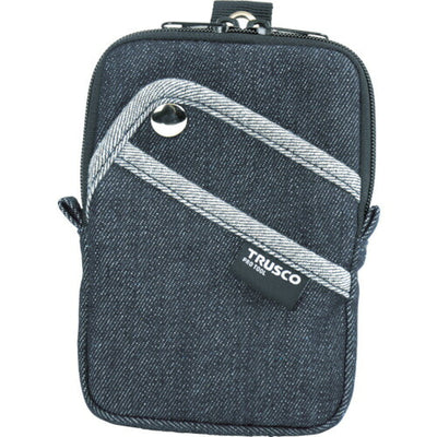 【メール便対応】トラスコ中山（TRUSCO）　デニムコンパクトケース 3ポケット ブラック　【品番：TDC-K104】