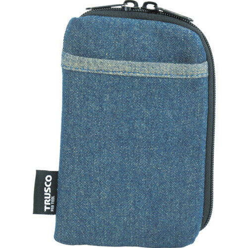 【メール便対応】トラスコ中山（TRUSCO）　デニムスマホケース 2ポケット ブルー　【品番：TDC-S101】