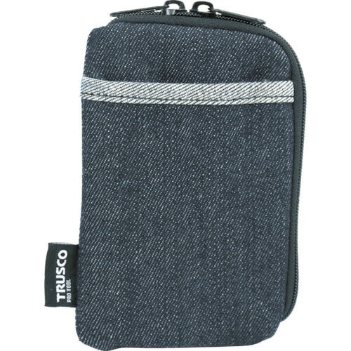 【メール便対応】トラスコ中山（TRUSCO）　デニムスマホケース 2ポケット ブラック　【品番：TDC-S102】