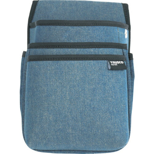 トラスコ中山（TRUSCO）　デニム腰袋 中型 3段 ブルー　【品番：TDC-T102】