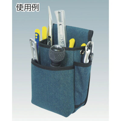 トラスコ中山（TRUSCO）　デニム腰袋 中型 3段 ブルー　【品番：TDC-T102】