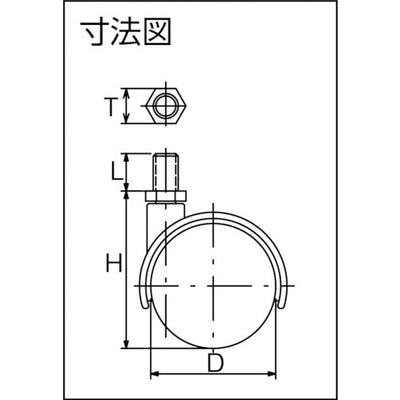 トラスコ中山（TRUSCO）　ねじ込み双輪キャスター ナイロン車輪 自在 Φ50 M12　【品番：TDG-50-M12】