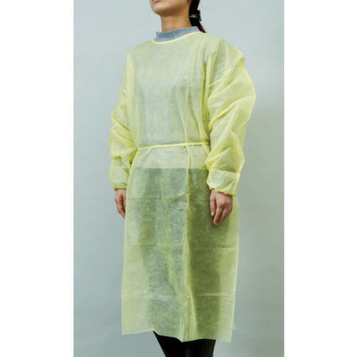 トラスコ中山（TRUSCO）　不織布袖付エプロン イエロー 10枚入　【品番：TDG-Y】