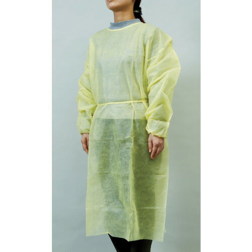 トラスコ中山（TRUSCO）　不織布袖付エプロン イエロー 10枚入　【品番：TDG-Y】